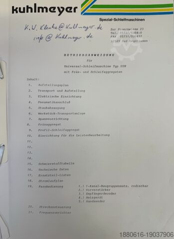 Profielfrees- en slijpmachine Kuhlmeyer UFSM