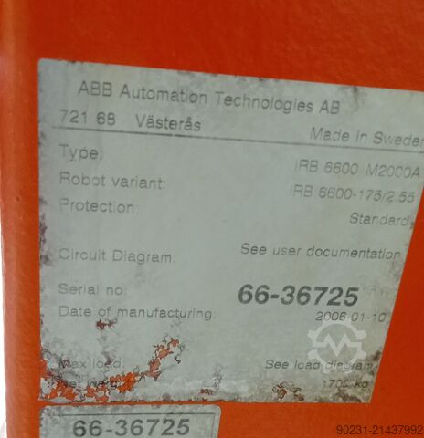 Industrirobot ABB IRB6600-175/2.55 IRC5 2006 MODEL