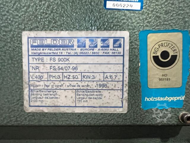 Kantenbandschuurmachine Felder FS 900 K