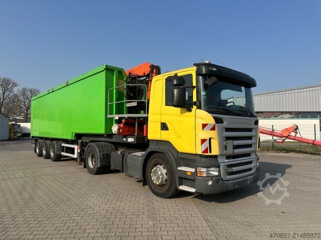 Standard dragbil SCANIA R 420 / Glas Recycling / Palfinger PK 18000