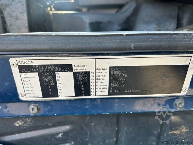 Standard dragbil SCANIA R 420 / Glas Recycling / Palfinger PK 18000