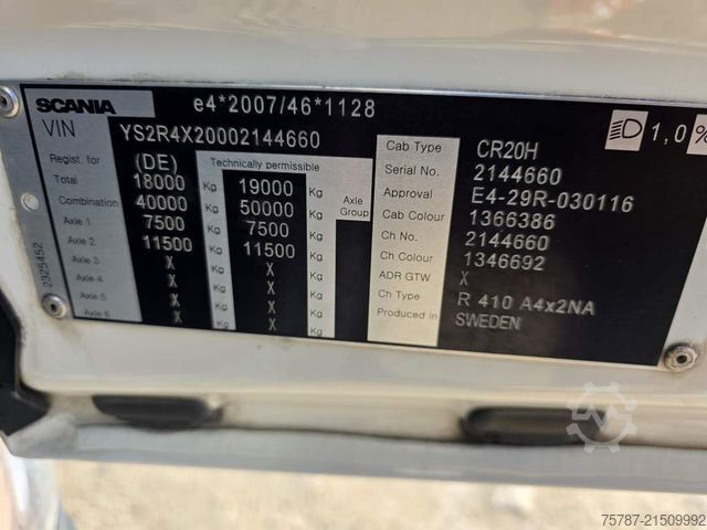 Standard tractor unit SCANIA R410, Retrader, 2 Kreis-Hydraulik, Retarder