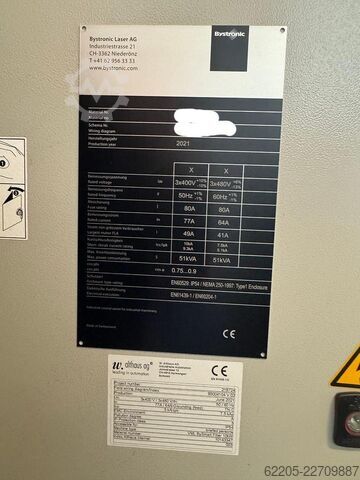 2021 BYSTRONIC Bysmart 3015 10KW com Bytrans Extended BYSTRONIC Bysmart 3015 10KW with Bytrans Extended