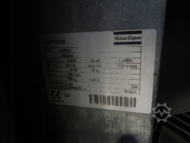 Compressor de parafuso Atlas Copco GA90VSDFF