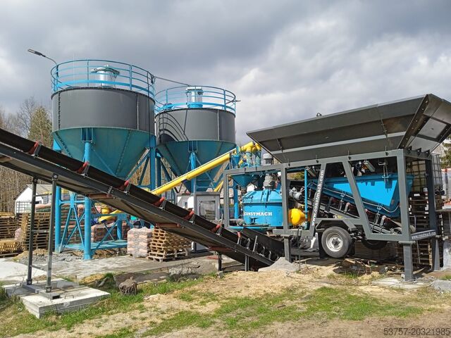 Central de betão móvel, betão CONSTMACH 30M3/H Small Mobil Concrete Mixing Plant