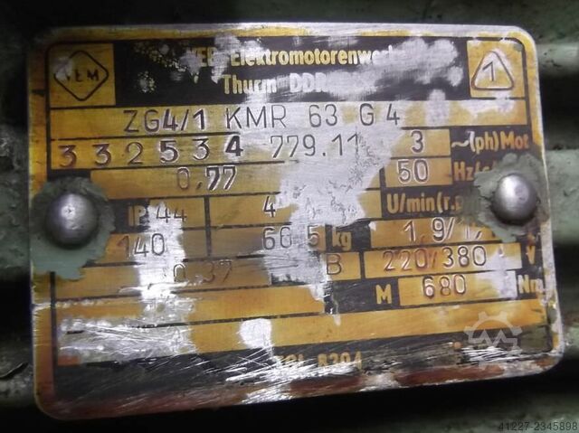 Gear motor 0.37 kW 4 rpm VEM ZG4/1KMR63G4