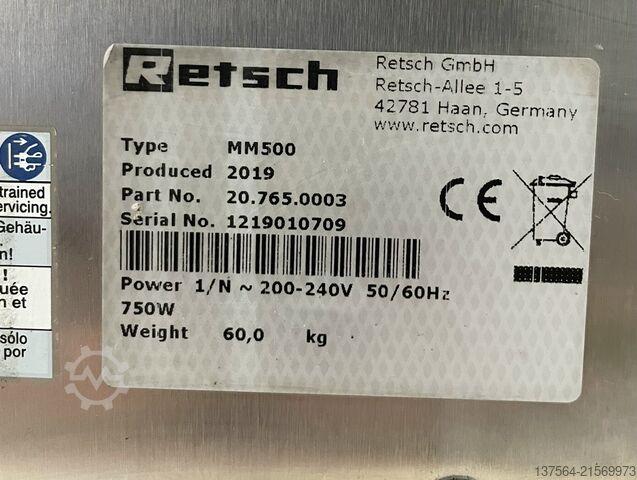 Schwingmühle Retsch MM 500