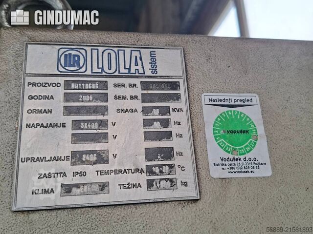 LOLA BH 110 CNC LOLA BH 110 CNC