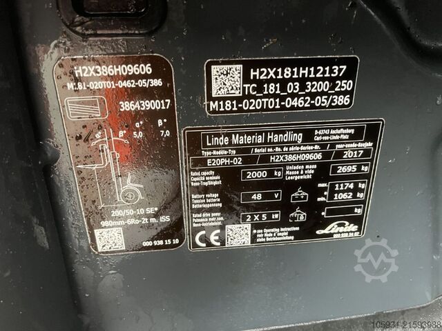 Elektrische vorkheftruck met 4 wielen Linde E20PH-02