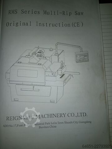 Vícelistová pila Reignmac Machinery Ltd multi rip