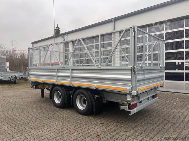 Tipvognstrailer Möslein TTD 19 AB  19 t Tandemkipper Tieflader, BreitbereifungGitteraufsatz