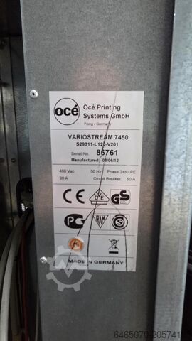 Máquina de impresión digital OCE(Canon) + Hunkeler VarioStream 7450, UW4, RW4