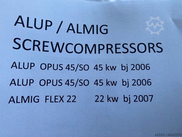 alup/almig 22/45 kw screwcompressors