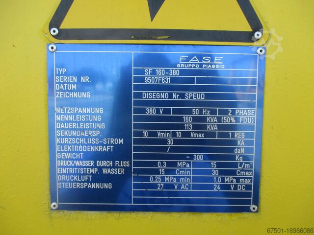 Ponthegesztő gép FASE SFS 160-380 (2906)