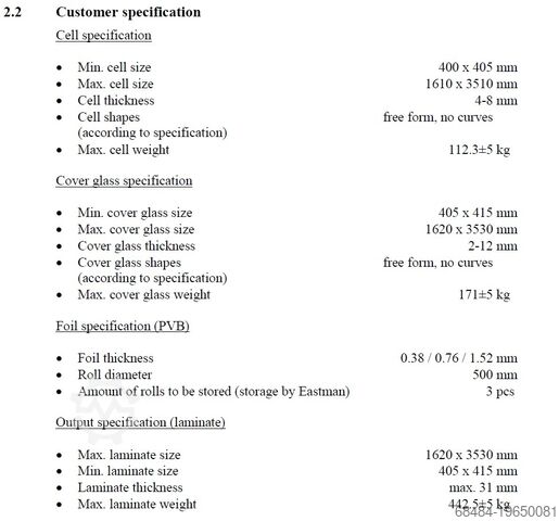 Linie de laminare Benteler LCW laminating equipment 1610x3510 mm