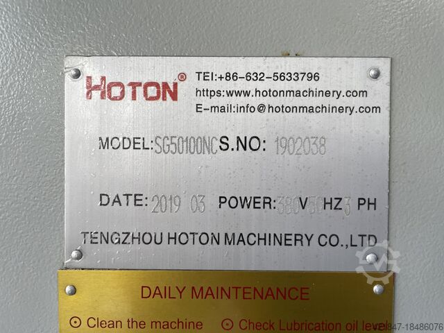 Vlakslijpmachine TENGZHOU HOTON Machinery CO.,LTD SG50100NC