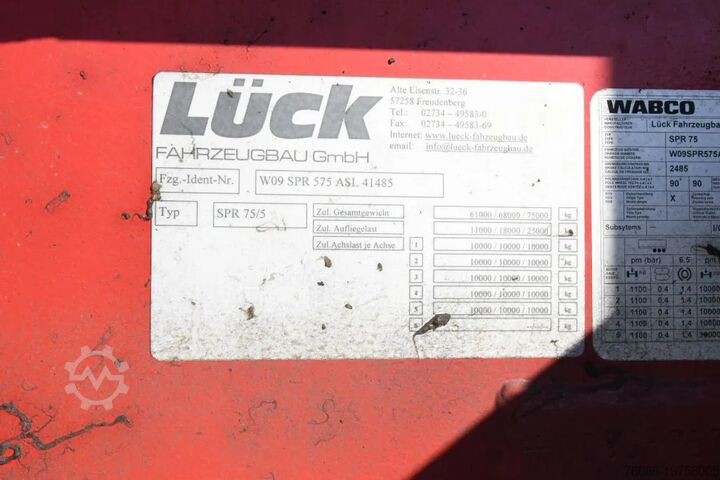 Platform aanhanger Lück SPR75/5 5 achse BALLAST TRAILER 3x STEERAXLE!!