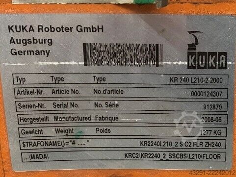 Endüstriyel robot KUKA KR 240 L210-2 2000