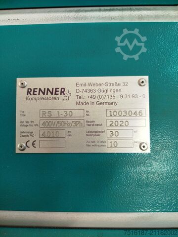 Compressor de parafuso Renner RS1-30