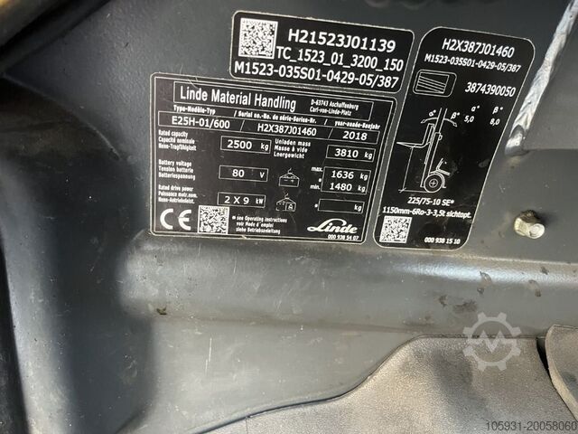 Stivuitor electric cu 4 roți Linde E25H-01/600