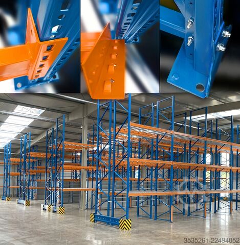 Armazenamento de paletes 4 x 11,3 m lang, 4,5 m hoch, 16 Rahmen 72 Traversen 3600, 3 Ebenen je 3t