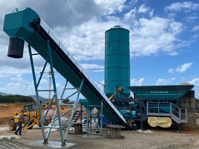 Central de betão móvel, betão CONSTMACH 30M3/H Mini Mobil Concrete Mixing Plant