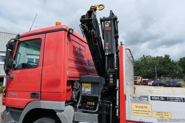 Lastbil med flak MERCEDES-BENZ 1844 L Actros 4x2, Hiab 144E-3, Funk, Voll-Luft