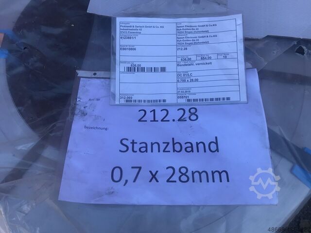 Stripstaal Gestanste strip Plaatstaal vernikkeld Pickhardt & Gerlach DC 01 / LC 0,70 x 28mm. 5700kg