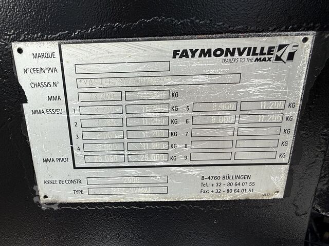 Nízkopodlažní návěs pro přepravu stavebních strojů FAYMONVILLE FAYMONVILLE STZ-6WAU – 6 AXLES – 92.2GVW