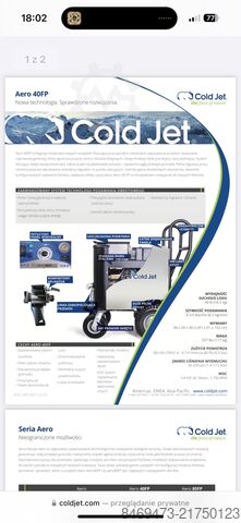 équipement de nettoyage cryogénique Cold Jet Aero 40 FP