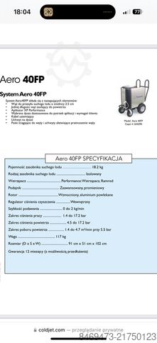 équipement de nettoyage cryogénique Cold Jet Aero 40 FP