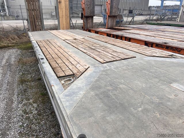 Dieplader oplegger Möslein TO 3 F Schwebheim 3 Achs Tiefladeranhänger 9 m Ladefläche