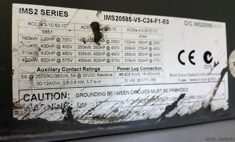Avviatore dolce Aucom IMS2 IMS520585 Aucom IMS2 IMS520585 V5 C24 F1 E0 132-450kw