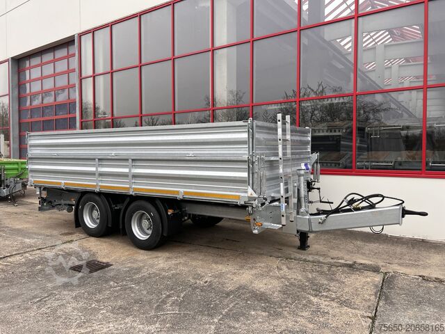 Kiepaanhangwagen Möslein TTD 19 AB  19 t Tandem 3 Seiten Kipper TiefladerAufsatzbordwänden-- Neufahrzeug --