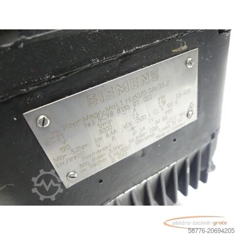 Motore Siemens Siemens 1HU3070-0AF01-Z Servomotor SN: E6C98813501020 - Z = G27