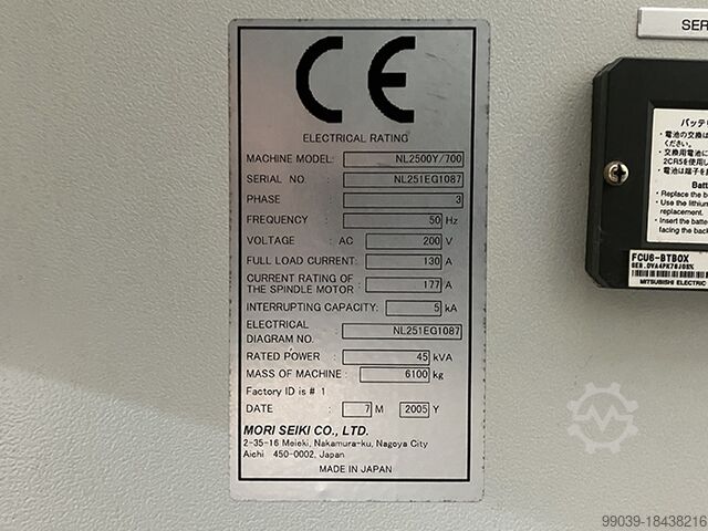 Tour Cnc DMG Mori Seiki NL2500Y/700 con asse Y usato revisionato