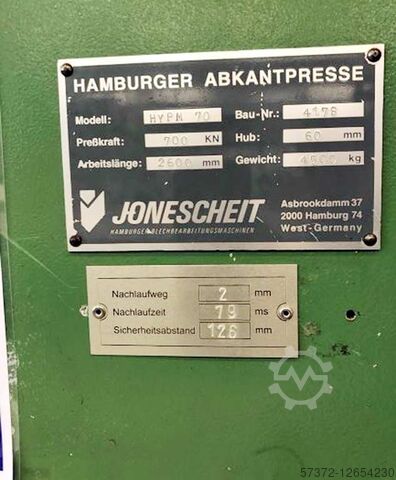 Abkantpresse Wilhelm Jonescheidt HYPM 70-2600