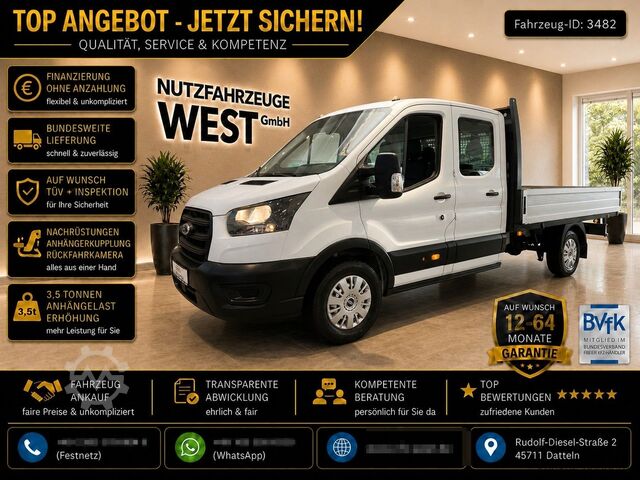 Pick-up bestelwagen FORD Transit TDI Maxi DoKa Pritsch=3300mm*Garantie*
