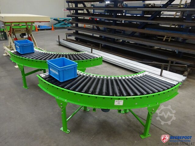 Curva do transportador de roletes 'Vanderlande' Rollenbahn | Rollenbahnkurven