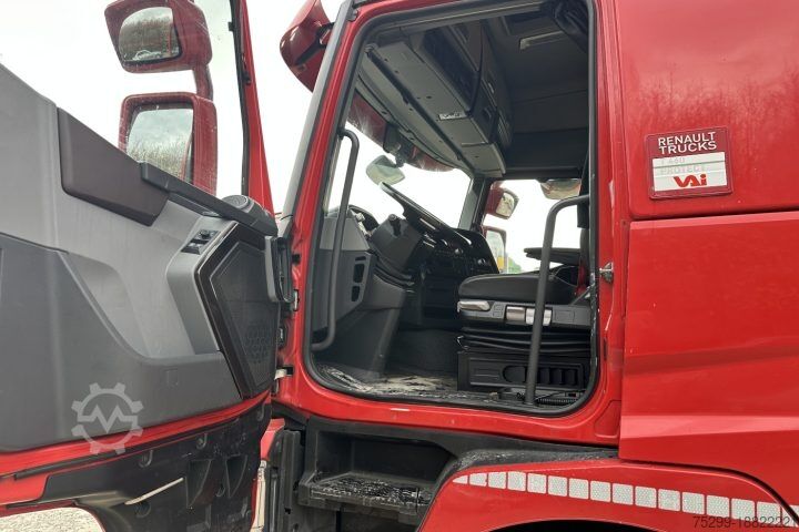 Platós teherautó ponyvával Renault T460 Pritsche-Plane Hebebühne / Swiss-Vehicle