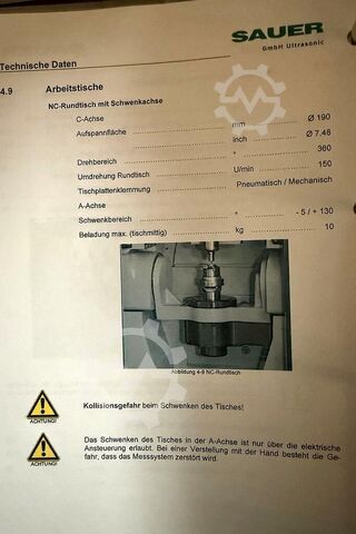 Univerzális megmunkálóközpont DMG SAUER ULTRASONIC HSC LINEAR 20