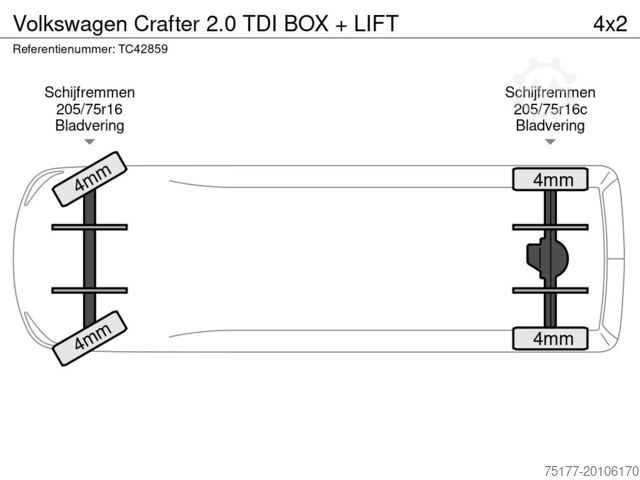 Koffer Volkswagen Crafter 2.0 TDI BOX + LIFT
