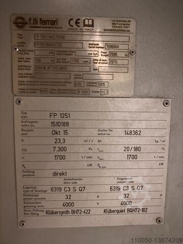 Radiaalventilator FP 1251 F.lli Ferrari Ventilatori Industriali FP 1251 N4S RD90