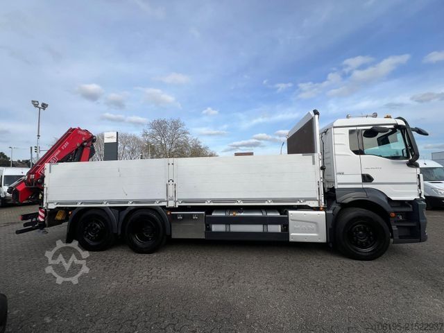 Flatbed truck MAN TGS 26.470 FASSI F235A.2 e-Dynamic*5-Fach+Kran*