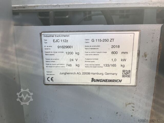 Fodgængerstabler Jungheinrich EJC112z