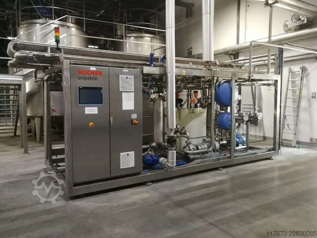 Použitý BUCHER trubkový flash-pasterizátor (trubka v trubce), kapacita 12 000 l/h Tetra Pak® PWAP 12000-S