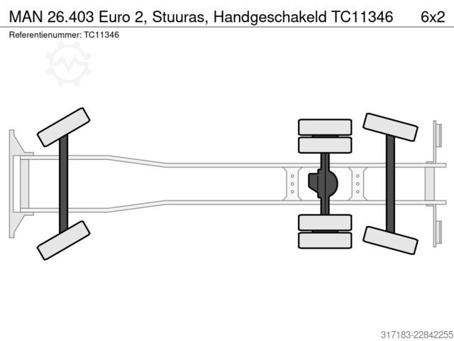 Containertransport (haakarmsysteem) MAN 26.403 Euro 2, Stuuras, Handgeschakeld