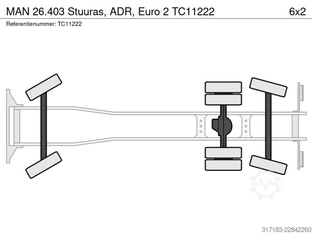 Containertransport (haakarmsysteem) MAN 26.403 Stuuras, ADR, Euro 2