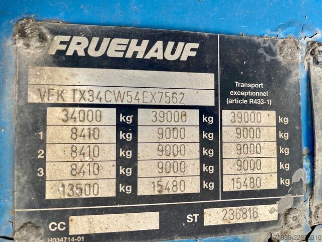 Open laadbak Fruehauf TX34CW 3 assen open laadbak
