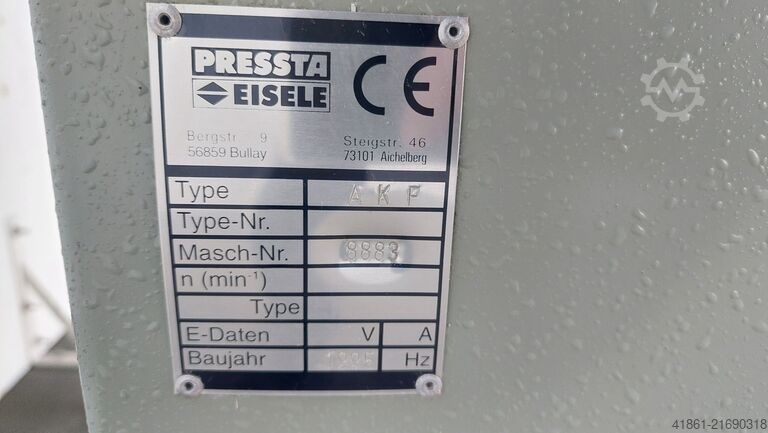 Çıkış oluk freze makinesi PRESSTA EISELE AKF